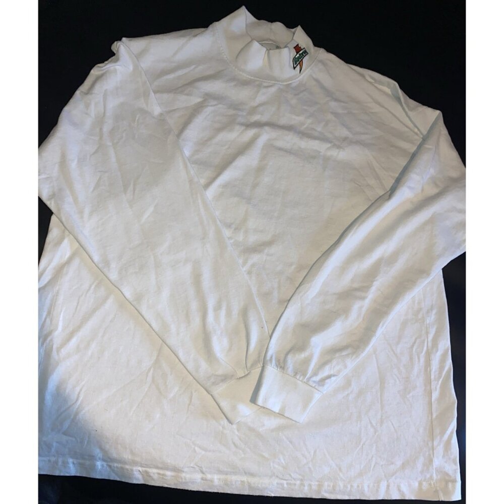 Vintage White Gatorade Embroidered Mock Neck Long Sleeve Mens Size XL